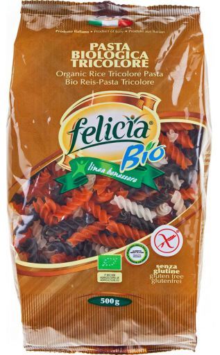 Fusilli Tricolor Spiral-S / Gluten Bio 500 Gr. Felicia