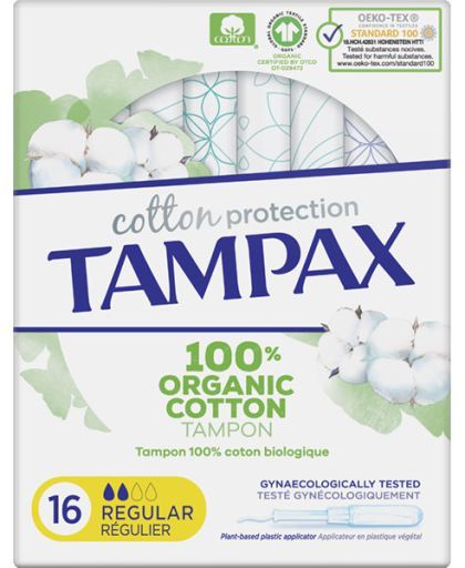 Cotton Protection Regular Organic Tampons 16 Units