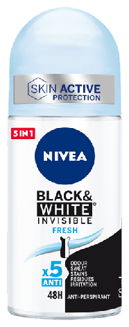 Black and White Invisible Fresh Deodorant Roll On 50 ml